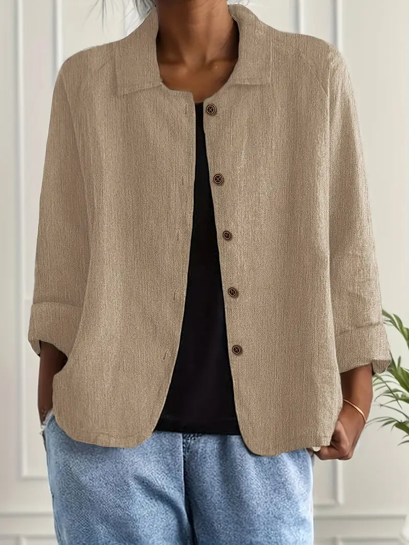 Women's Lightweight Button Front Jacket – Relaxed Summer