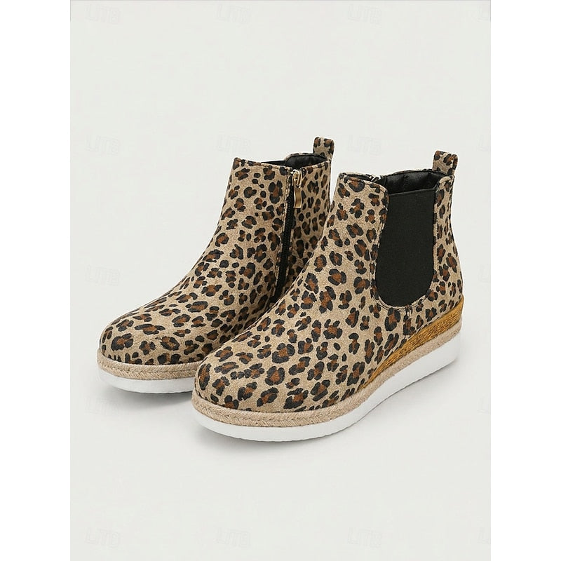 Women's Stretch-Panel Wedge Chelsea Boots