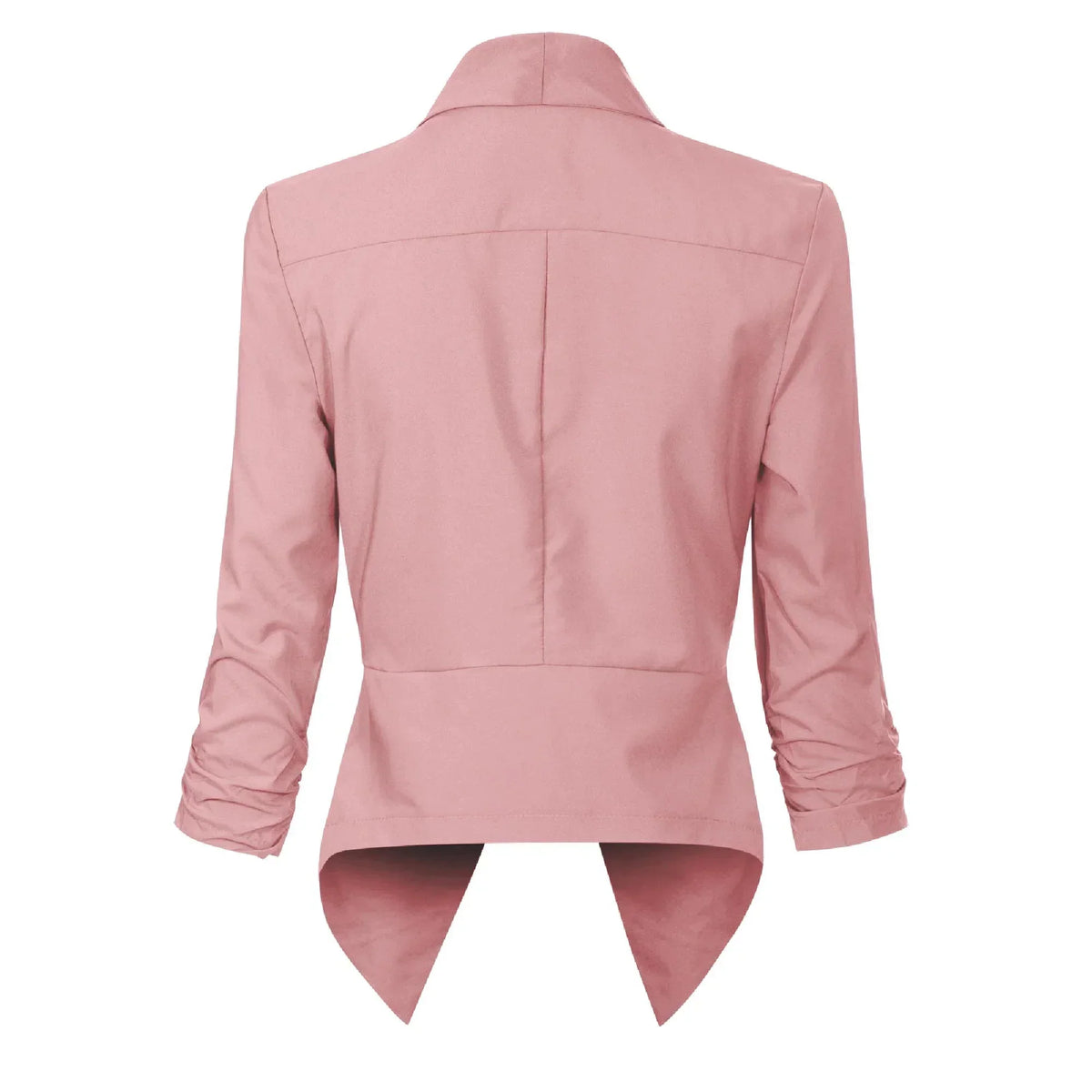 Women's Open-Front Blazer – Ruched-Sleeve Smart Layer