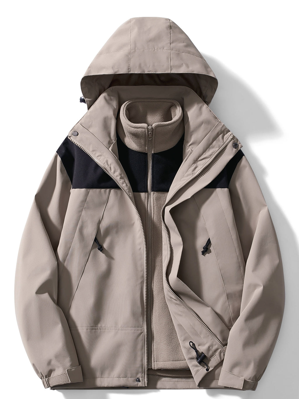 Men's 3 in 1 Outdoor Jacket Hooded Winter Layer