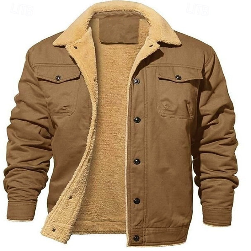 Women's Fold-Down Collar Sherpa Jacket With Side Pockets
