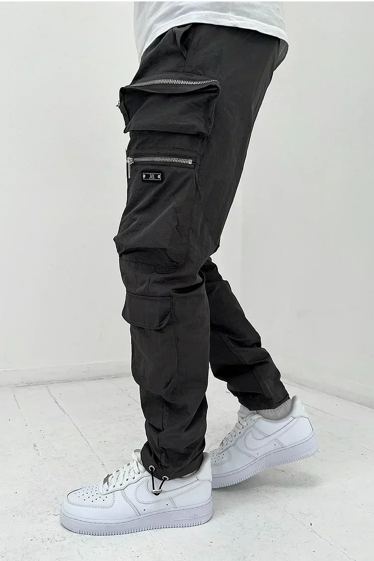 Men's Cargo Pocket Trousers Durable Utility Pants Comfortable Outdoor