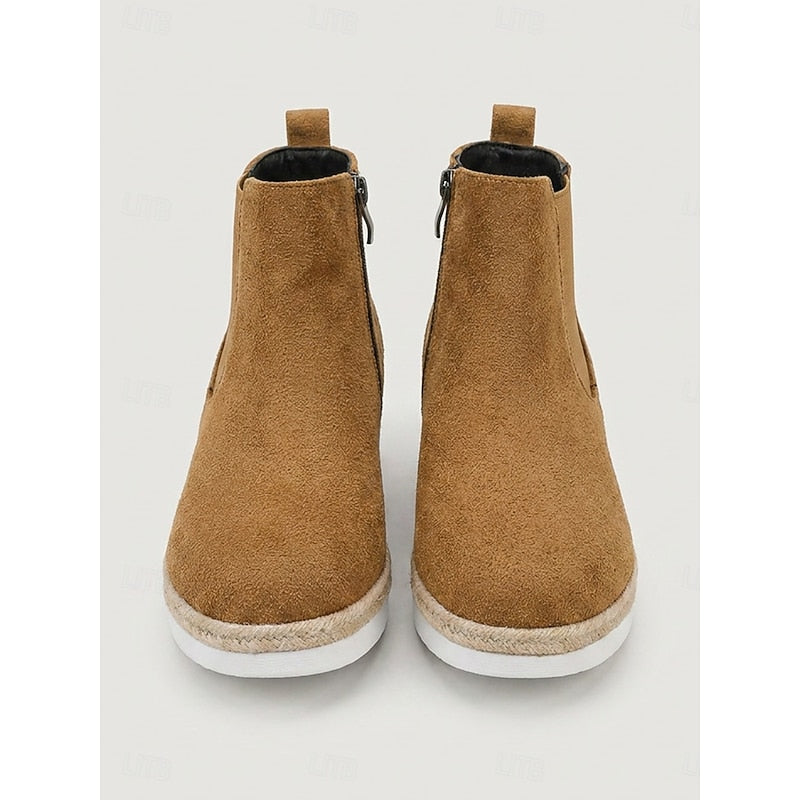 Women's Stretch-Panel Wedge Chelsea Boots