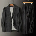 Men's Linen Blazer and Trousers Set Refined Summer Suit