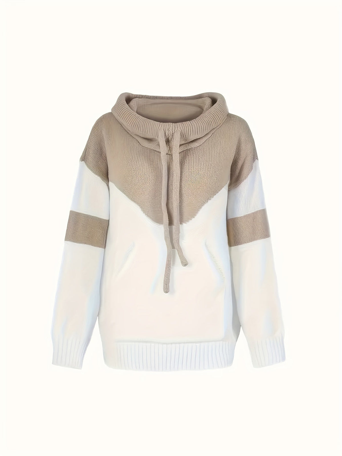 Women's Contrast Colour Relaxed Hooded Jumper