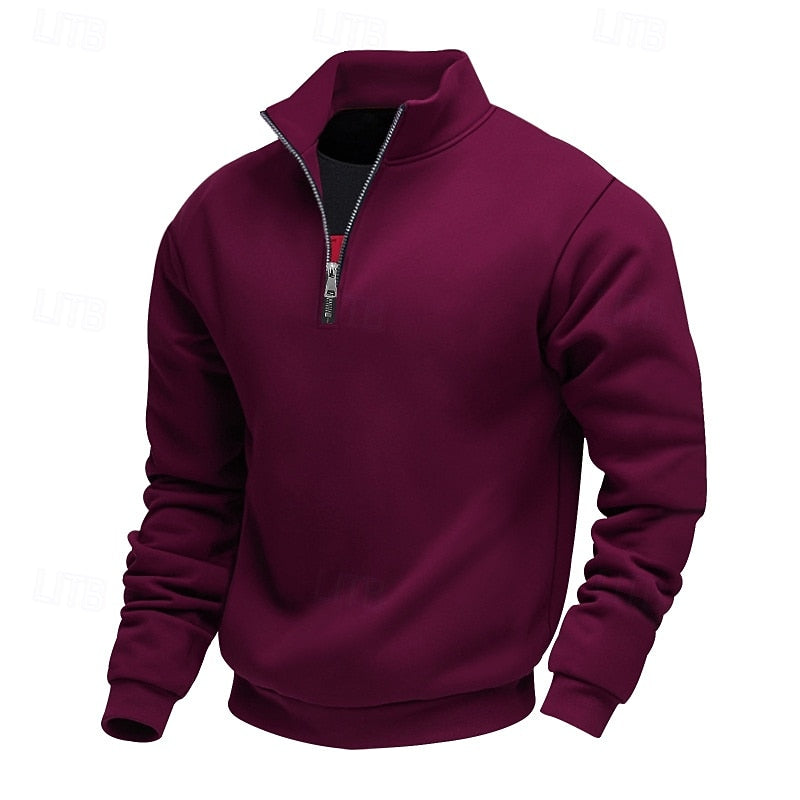 Women's Classic Zip Collar Relaxed Sweatshirt