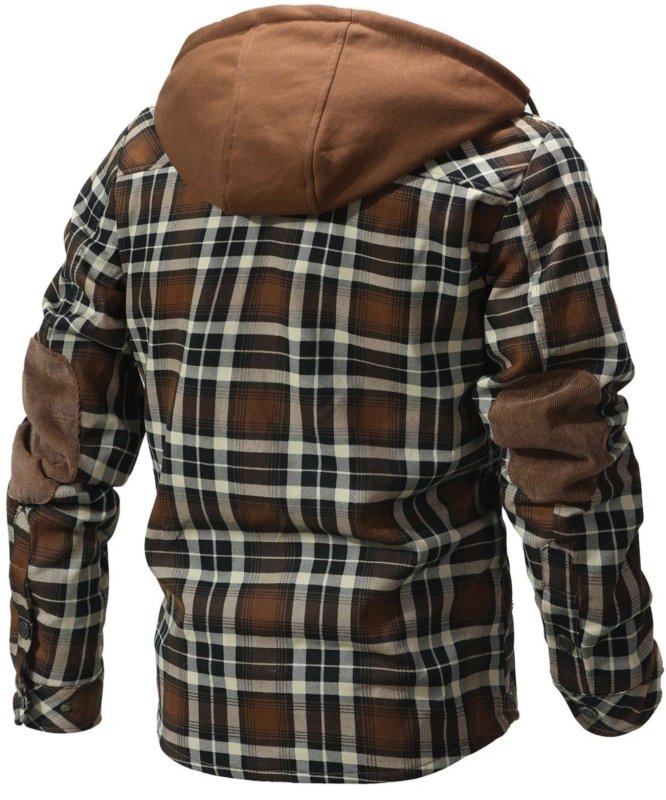Men's Printed Fleece Lined Jacket Relaxed Hooded Layer