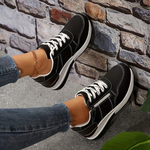Women's Sporty Rounded-Toe Platform Trainers