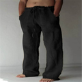 Men's Wide Leg Drawstring Trousers Relaxed Summer Style