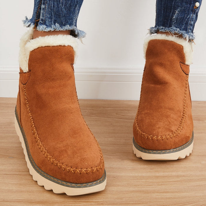 Women's Faux Fur Trim Suede Winter Boot