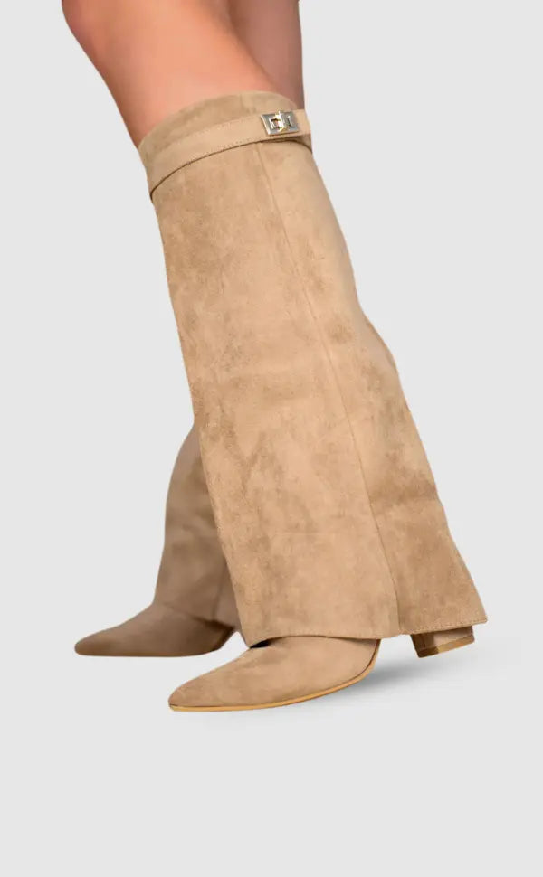Women's Tall Leather Boots Slim Elegant Heel