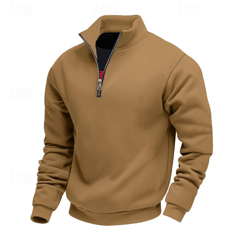 Women's Classic Zip Collar Relaxed Sweatshirt