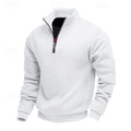 Women's Classic Zip Collar Relaxed Sweatshirt - White