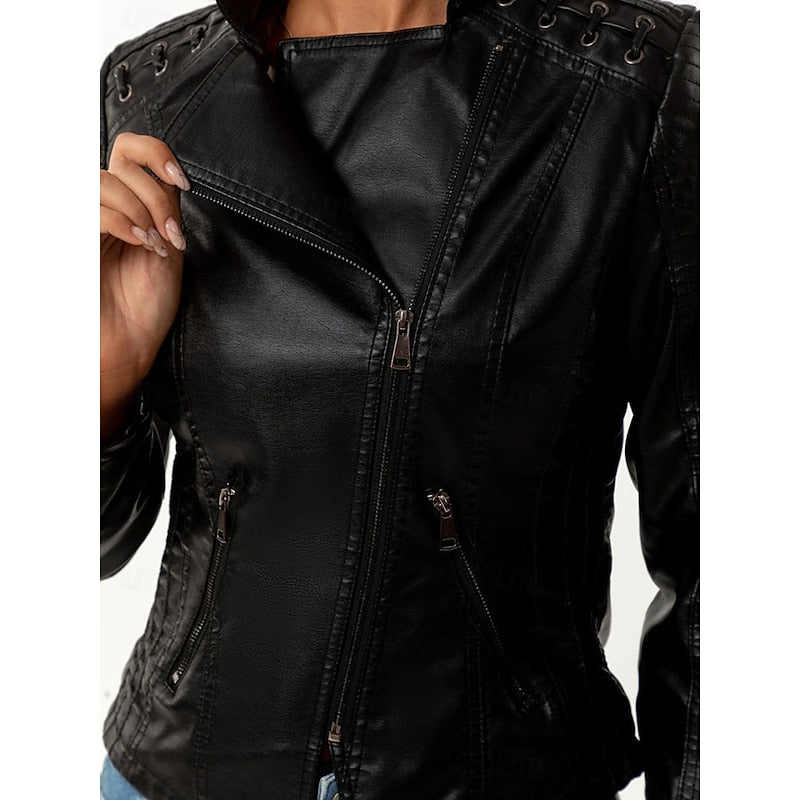 Women's Figure-Following Classic Biker Jacket