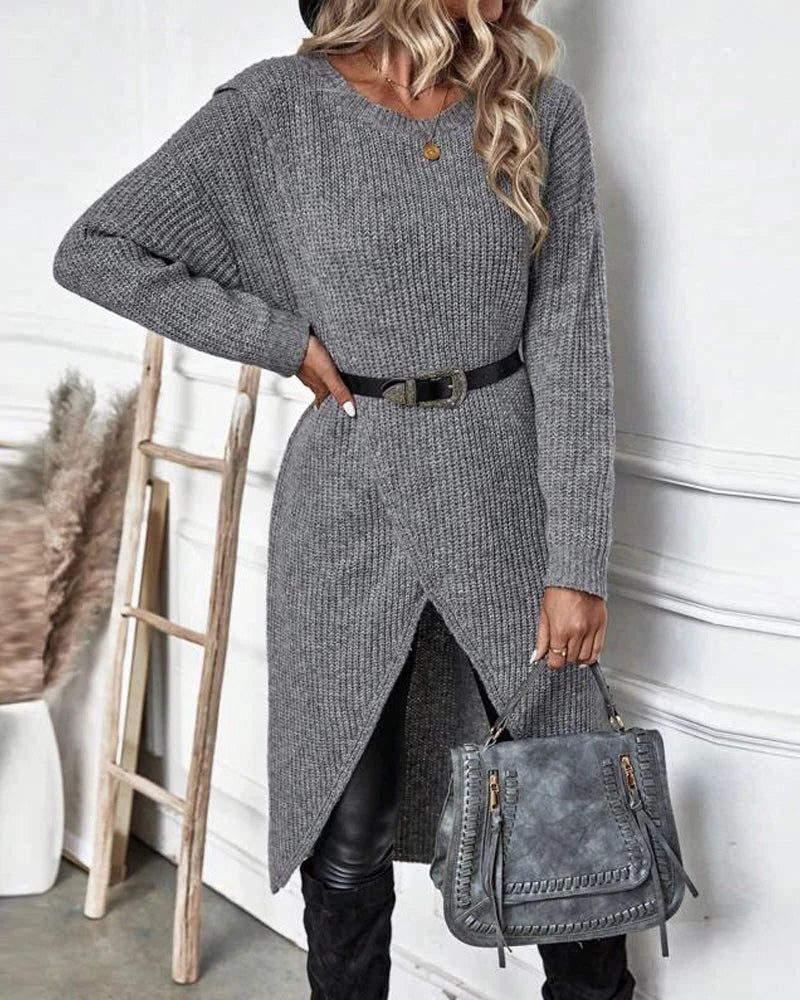 Women's Longline Rib Knit Open Cardigan