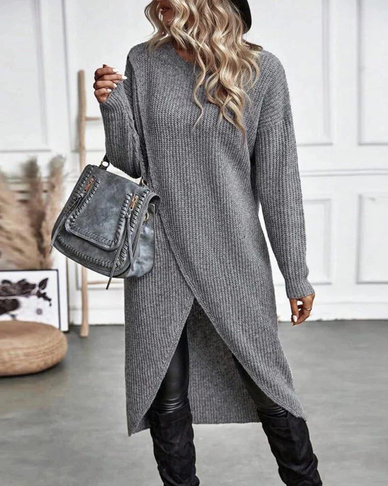 Women's Longline Rib Knit Open Cardigan