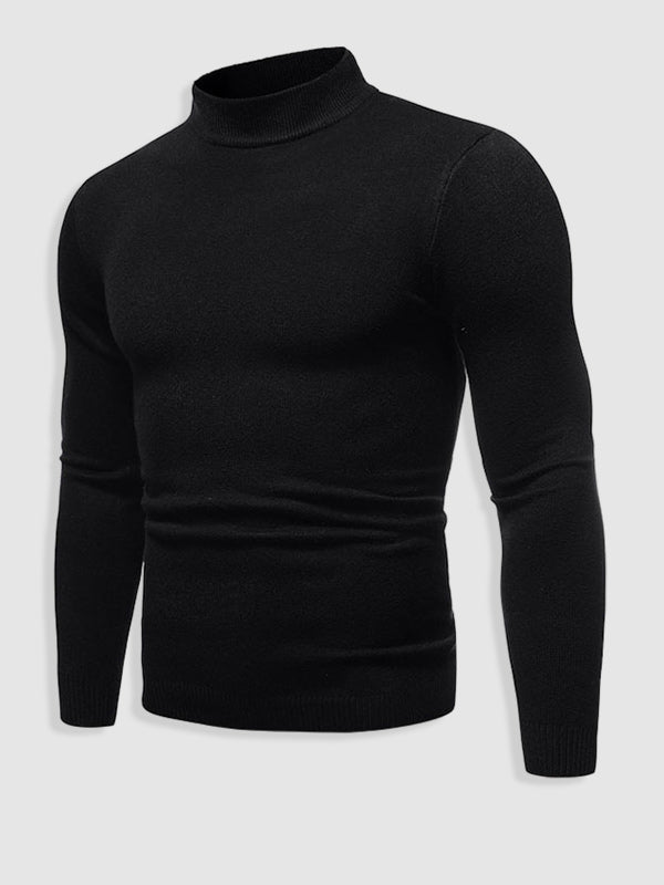 Men's Slim Fit Turtleneck Sweater Minimalist Layer for Autumn