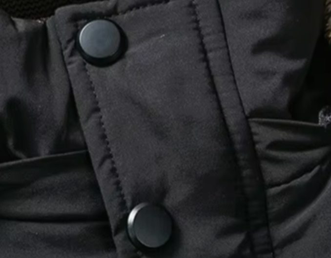 Men's Faux Fur Hood Quilted Jacket With Fleece Interior