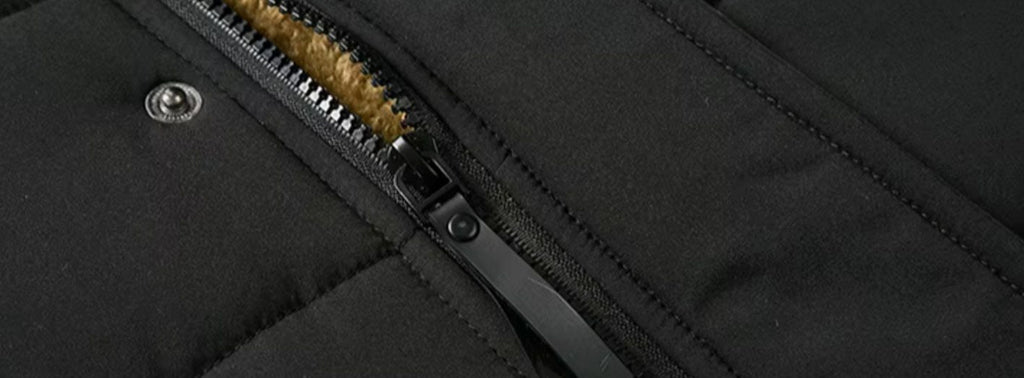 Men's Faux Fur Hood Quilted Jacket With Fleece Interior