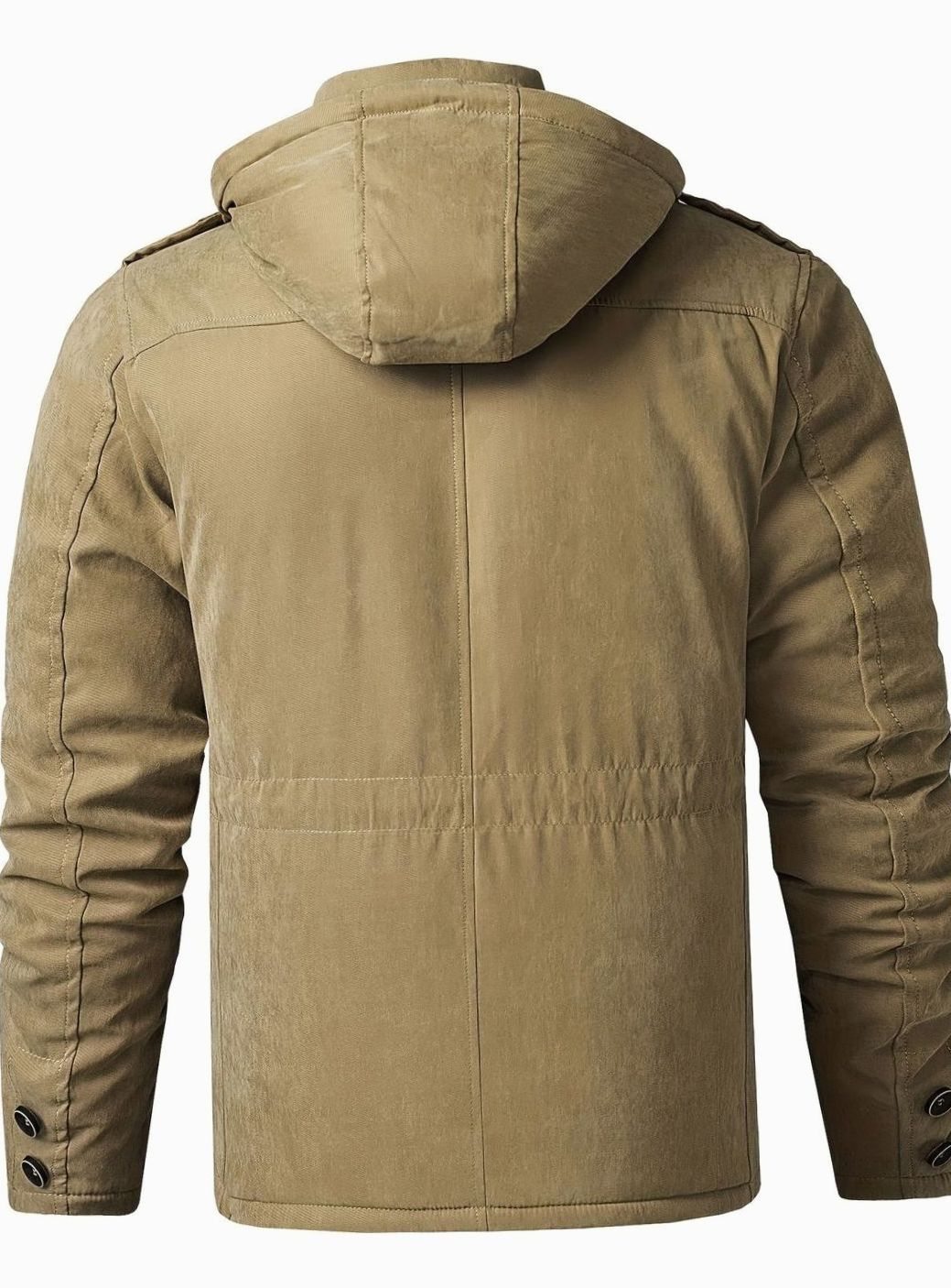 Men's Thick Padded Workwear Jacket with Cinch Hood