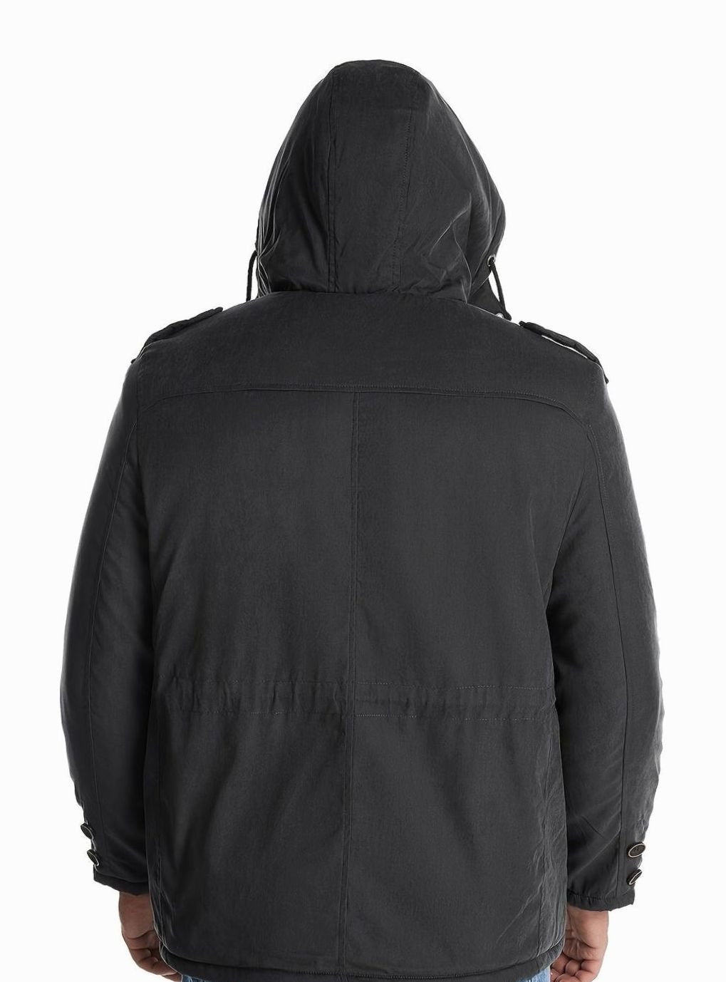 Men's Thick Padded Workwear Jacket with Cinch Hood