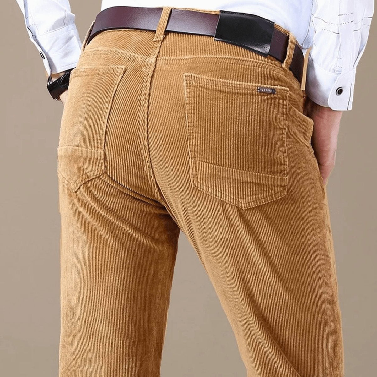 Men's Cord Straight Cut Slim Trousers