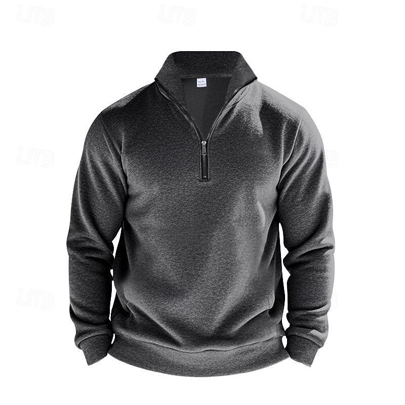 Women's Classic Zip Collar Relaxed Sweatshirt