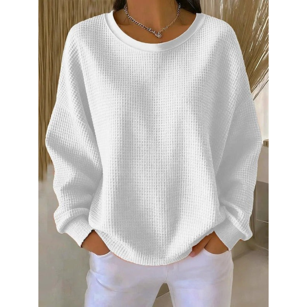 Women's Oversized Textured Sweater – Relaxed Long-Sleeve Style