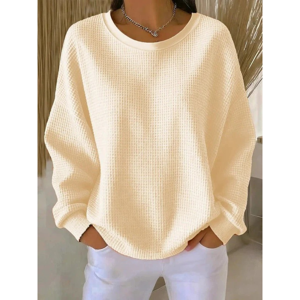 Women's Oversized Textured Sweater – Relaxed Long-Sleeve Style