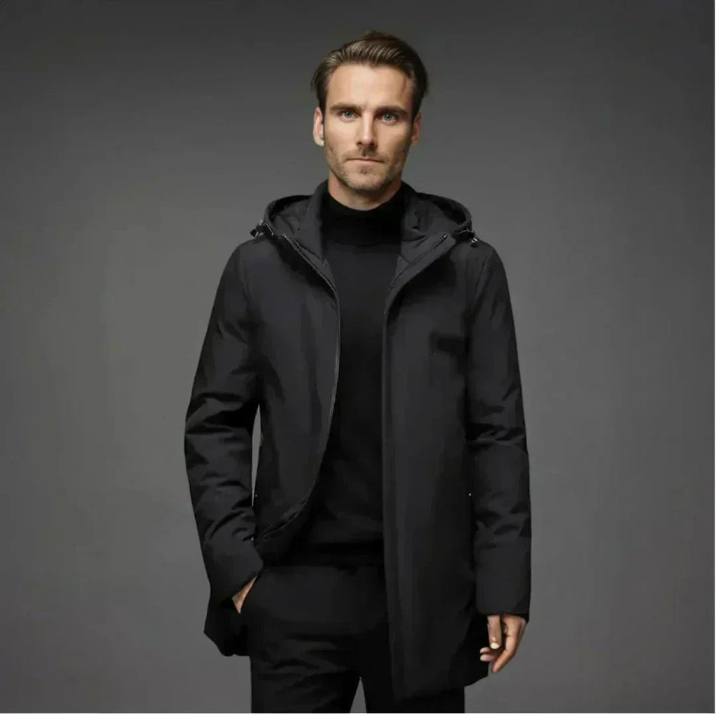Men's Insulated Hooded Parka Long Winter Coat for Cold