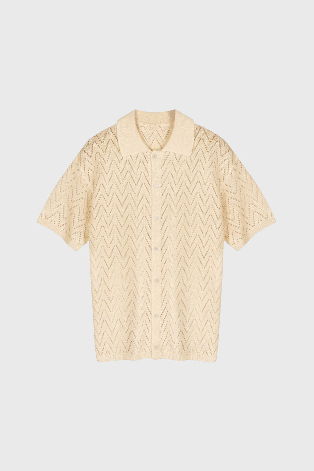 Men's Printed Polo Button Front Knit Shirt
