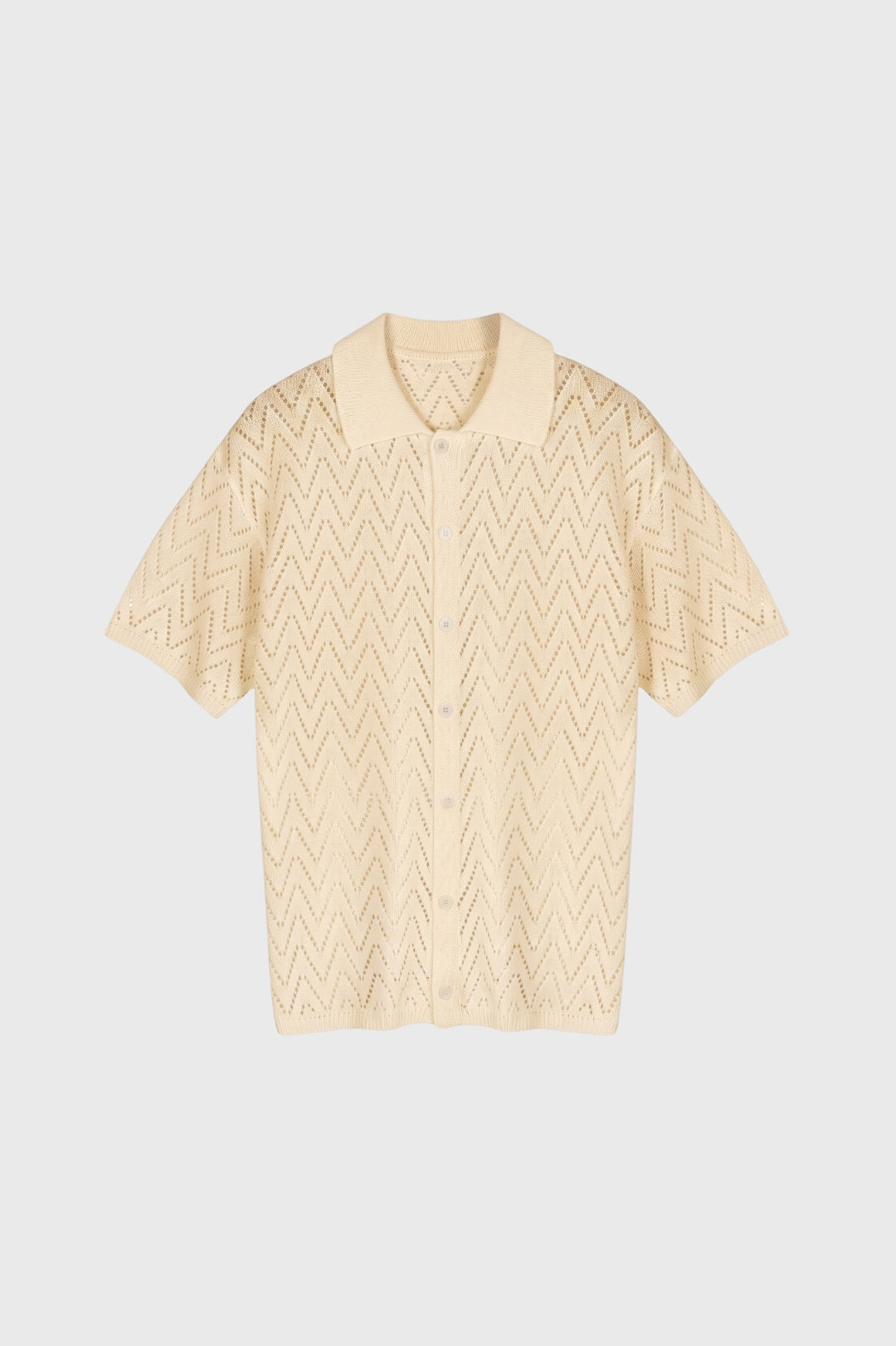 Men's Printed Polo Button Front Knit Shirt