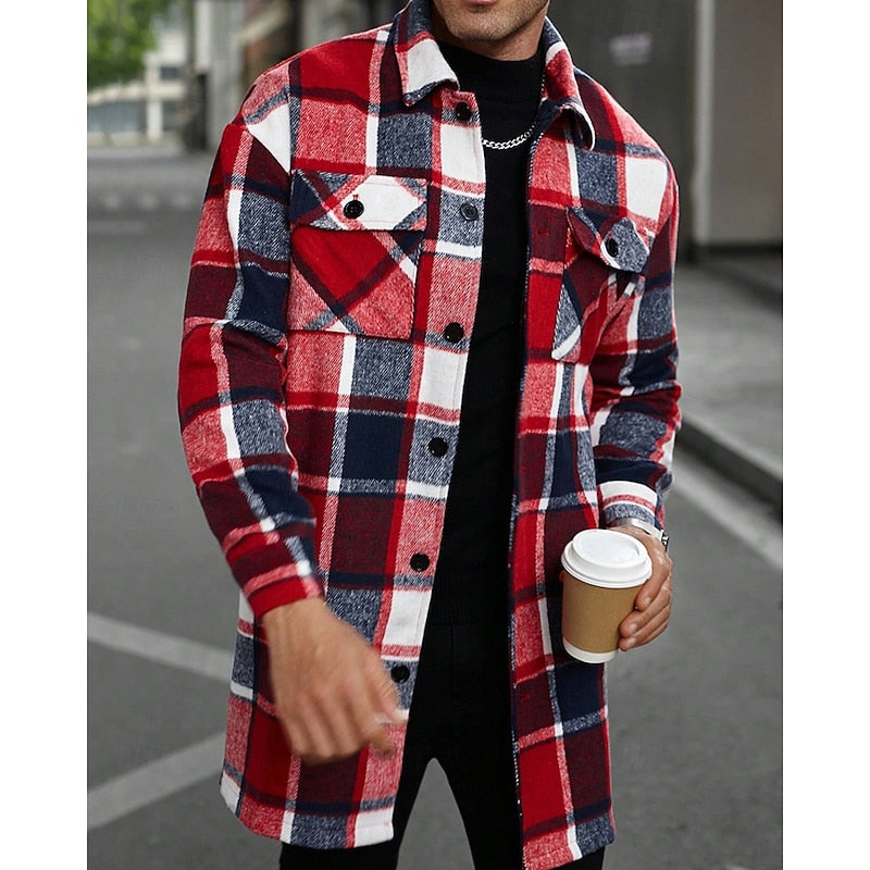 Women's Regular Fit Check Shacket with Lapel Collar