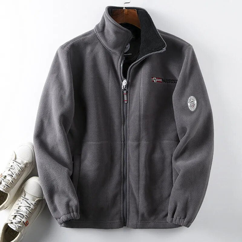 Men's Fleece Winter Jacket Full Zip High Collar Layer