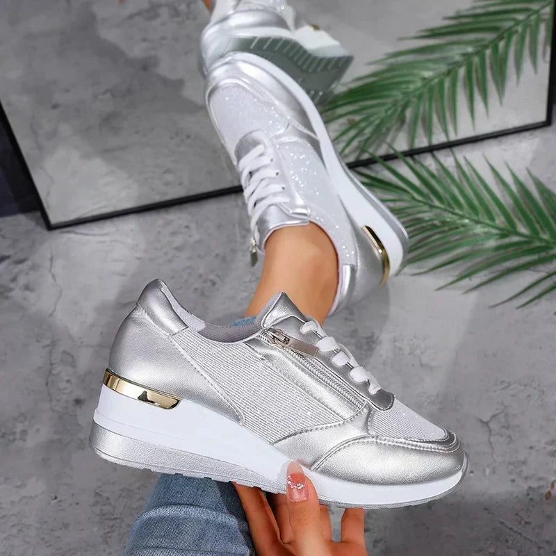 Women's High-Shine Chunky Lace-Up Shoes