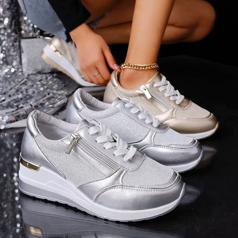 Women's High-Shine Chunky Lace-Up Shoes
