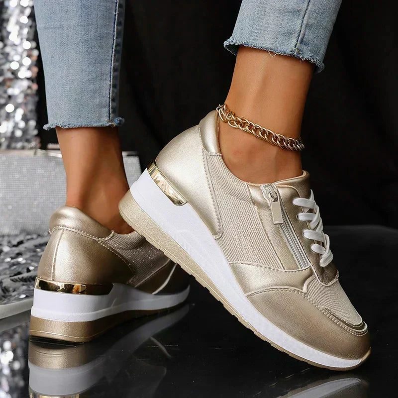 Women's High-Shine Chunky Lace-Up Shoes