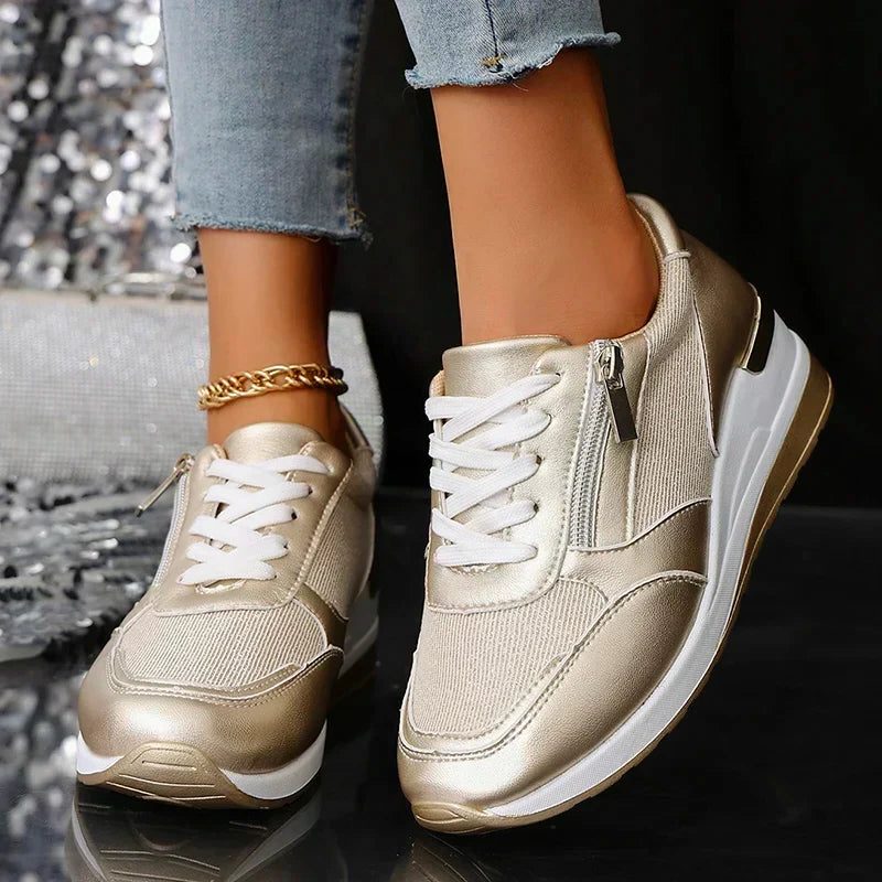 Women's High-Shine Chunky Lace-Up Shoes