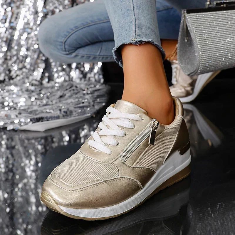 Women's High-Shine Chunky Lace-Up Shoes