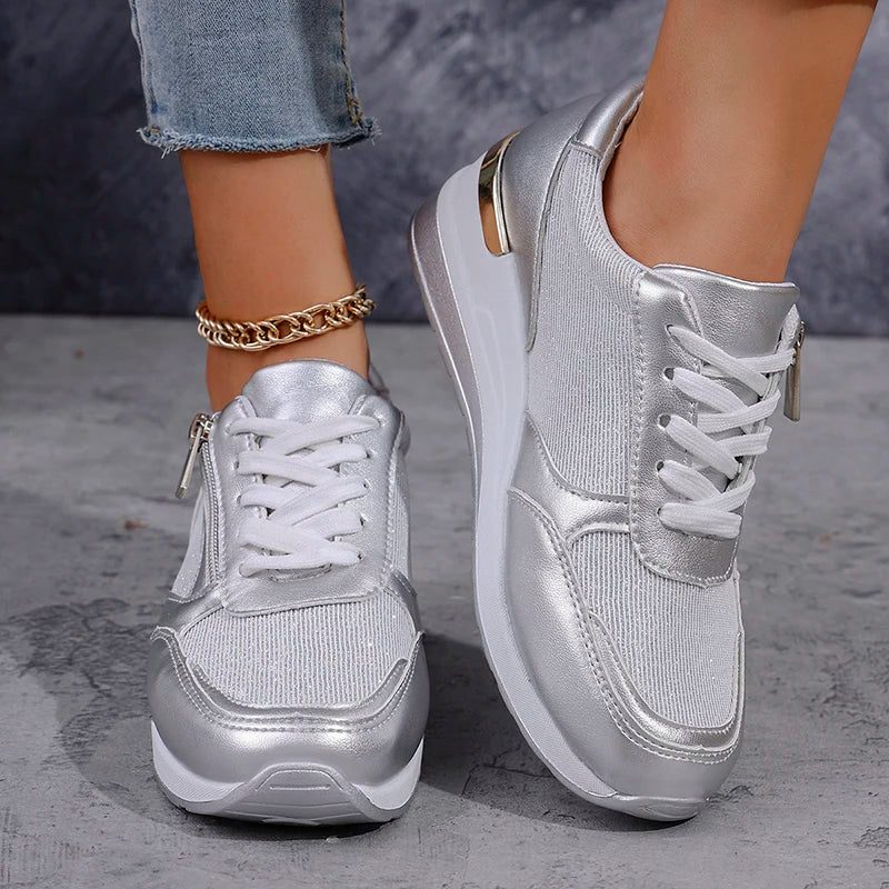 Women's High-Shine Chunky Lace-Up Shoes