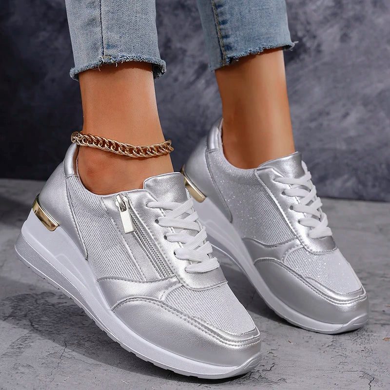 Women's High-Shine Chunky Lace-Up Shoes