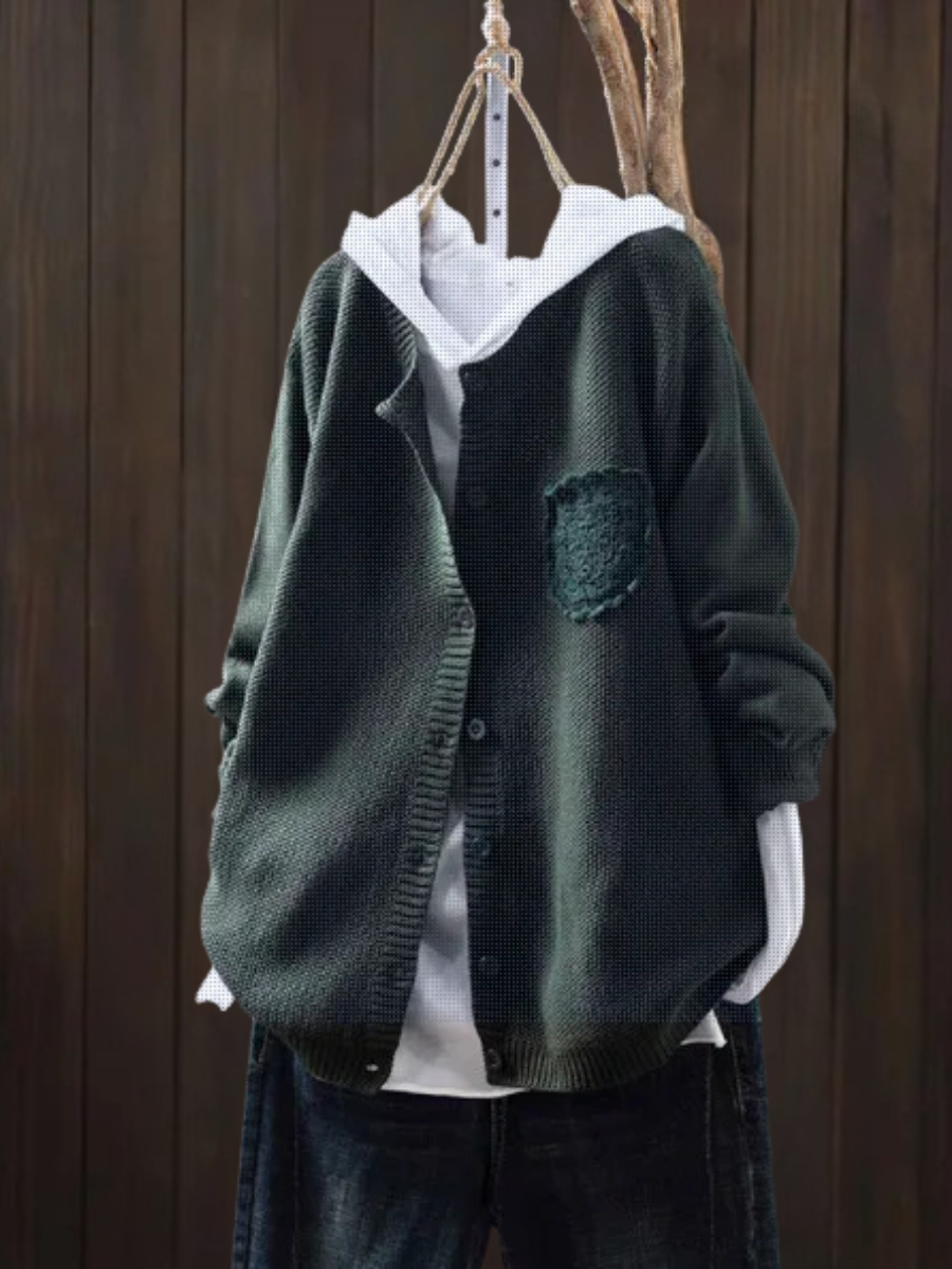 Women's Oversized Knit Cardigan Sweater in Purple