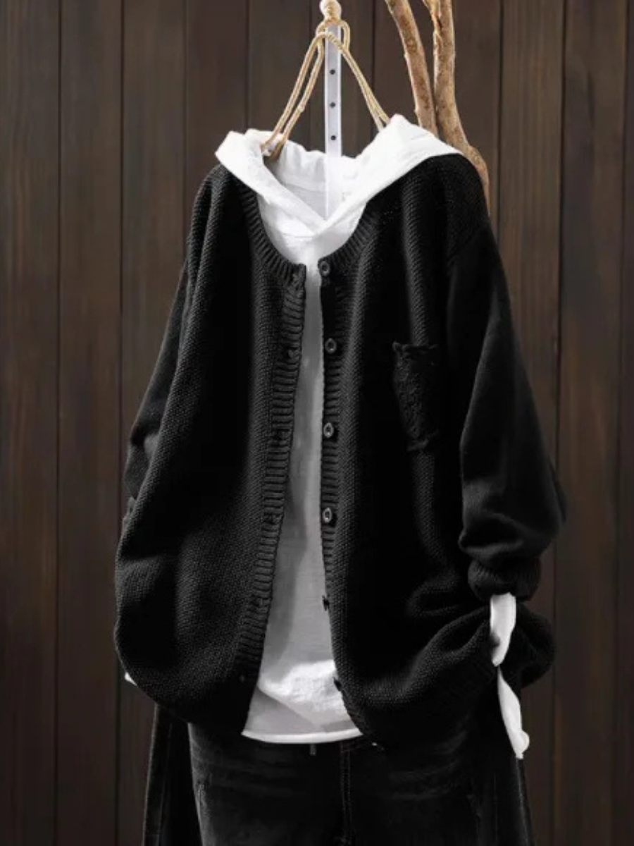 Women's Oversized Knit Cardigan Sweater in Purple