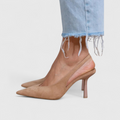 Women's Orthopedic Pointed-Toe Court Shoes with Arch Support - Beige