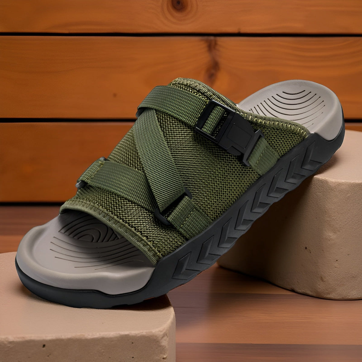 Men's Adjustable Strap Outdoor Sandals With Cushioned Footbed