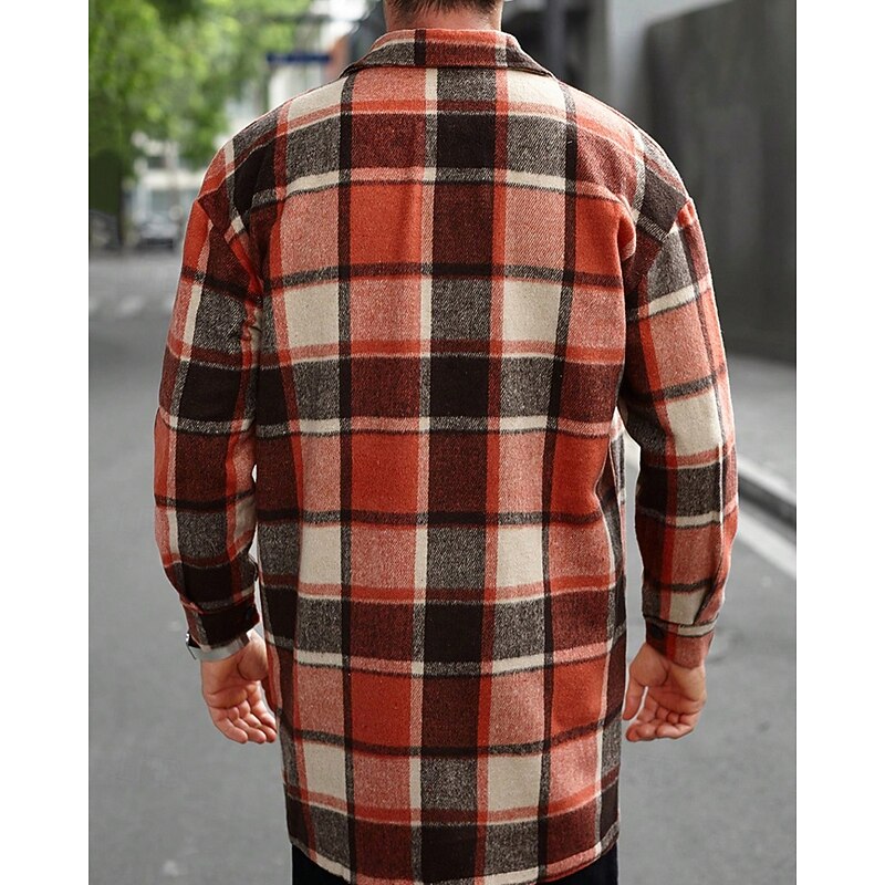 Women's Regular Fit Check Shacket with Lapel Collar
