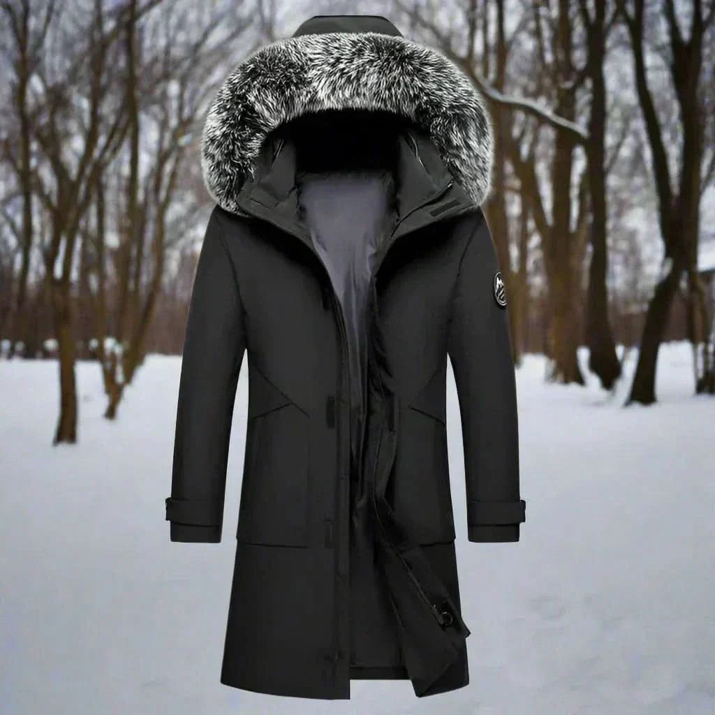 Men's Water Repellent Winter Parka Long Hooded Coat