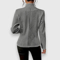 Women's Cable-Knit Mock-Neck Long-Sleeve Fitted Sweater