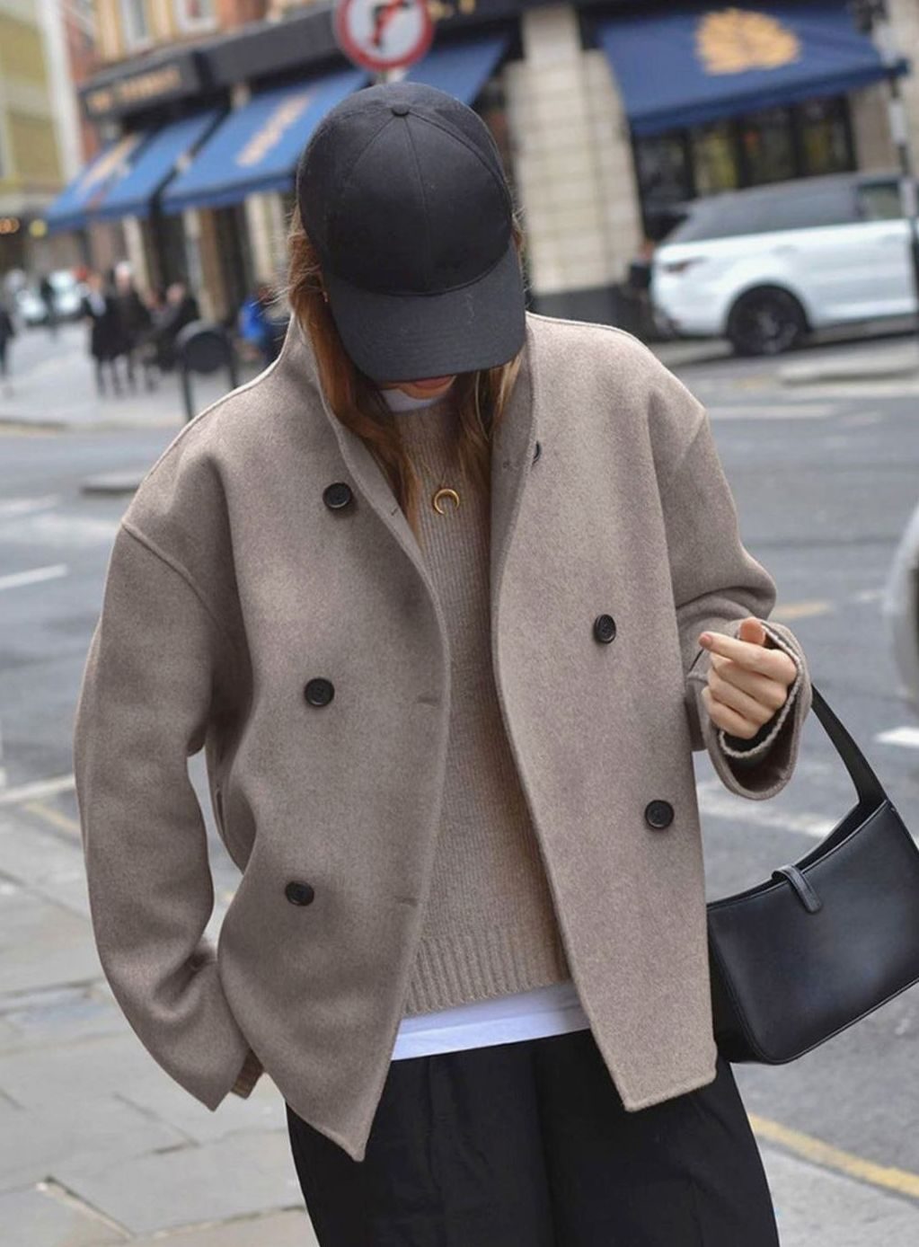 Women's Wool Pea Coat With Wind-Blocking Stand Collar