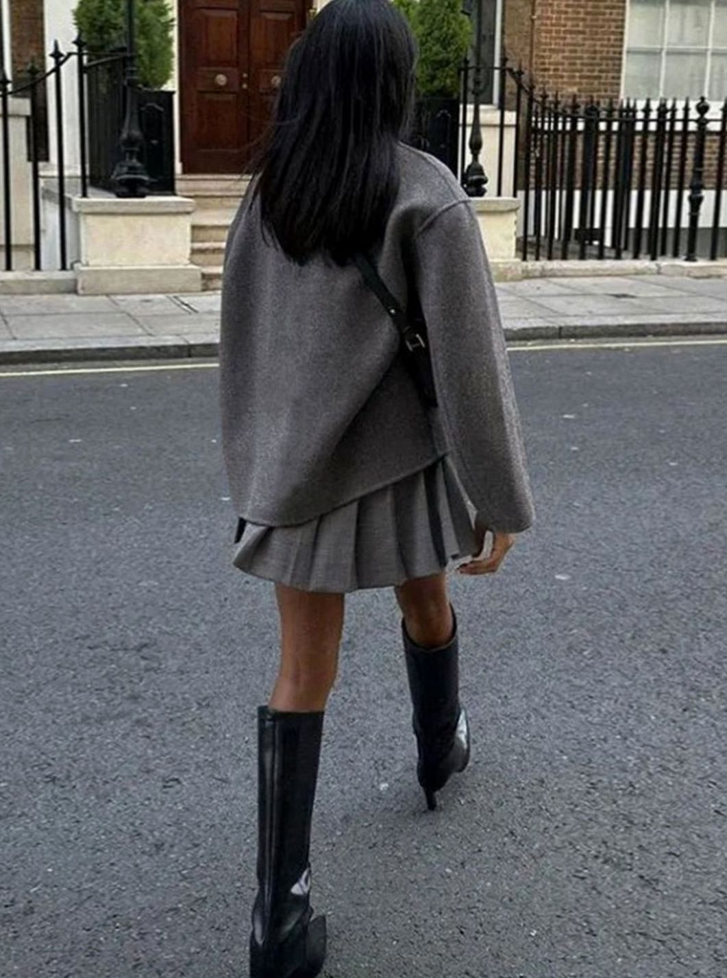 Women's Wool Pea Coat With Wind-Blocking Stand Collar